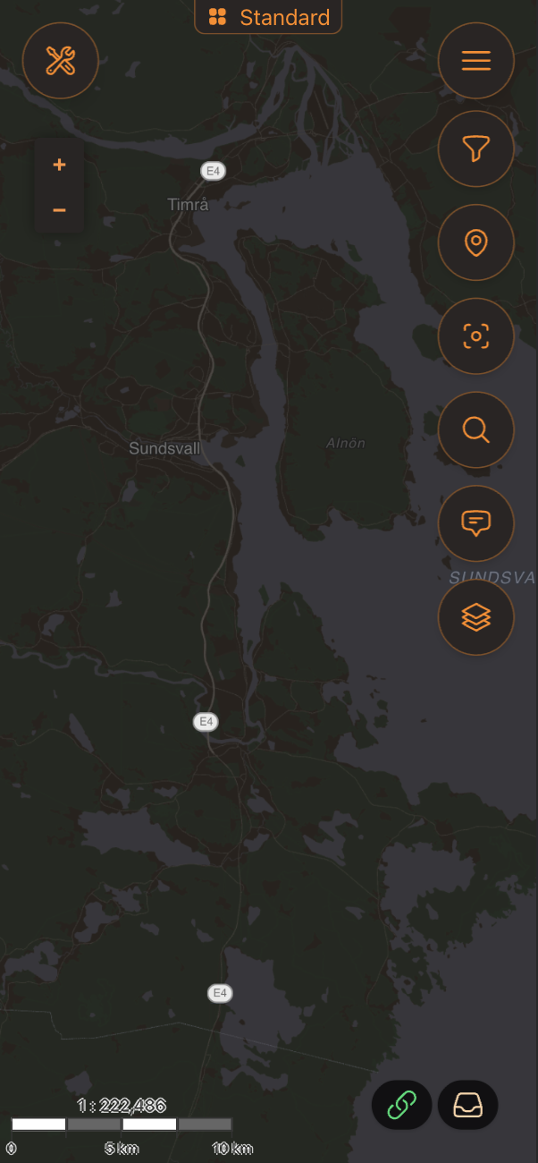 Kartapparat i mörkt tema